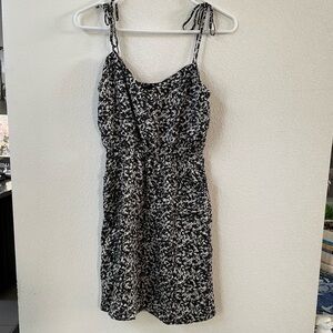 Smoke and Mirrors black speckled pattern mini dress with tie straps